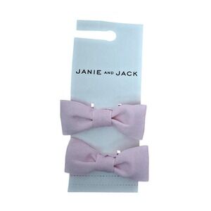 NWT Janie and Jack Light Pink Hair Bow Clips Girls